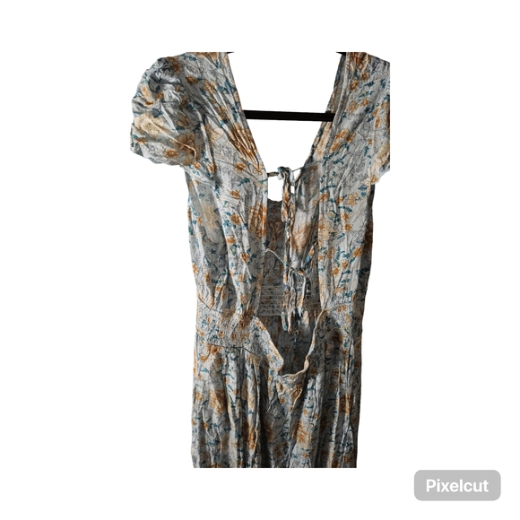NWOT Allegra K Floral Midi Dress in Blue and Green Size XL - Picture 5 of 10